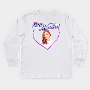 true love Eva Mendes Graphic design by ironpalette Kids Long Sleeve T-Shirt